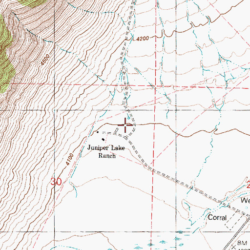 Topographic Map of Ede huudi Creek, OR