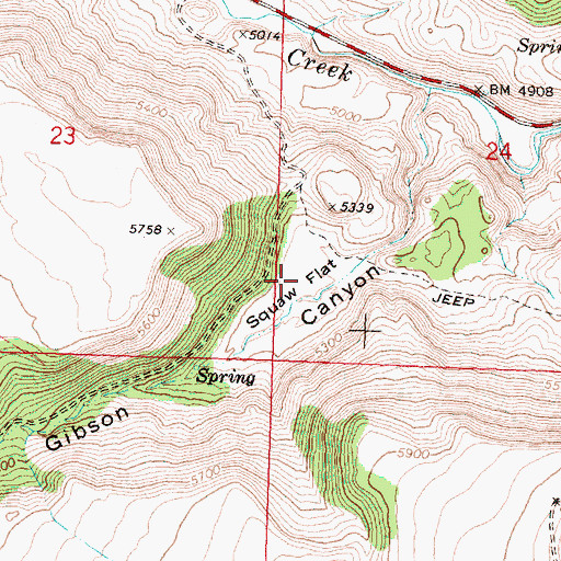 Topographic Map of Squaw Flat, OR