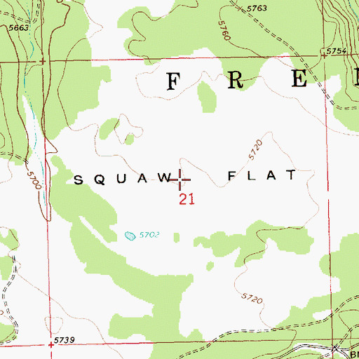 Topographic Map of Squaw Flat, OR