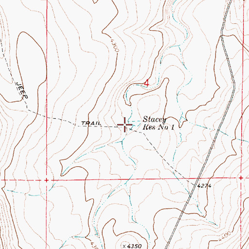 Topographic Map of Stacey Reservoir Number One, OR