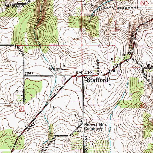 Topographic Map of Stafford, OR