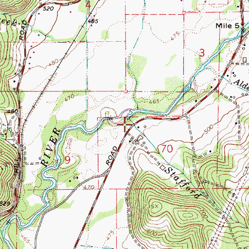 Topographic Map of Stafford Creek, OR