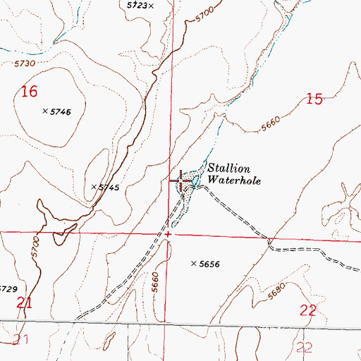 Topographic Map of Stallion Waterhole, OR