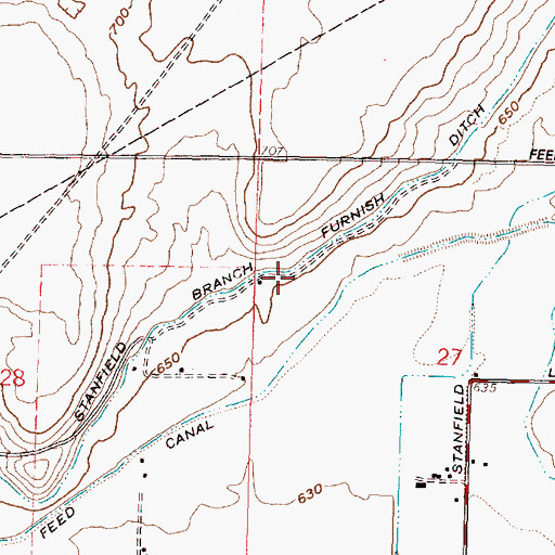 Topographic Map of Stanfield Branch Furnish Ditch, OR