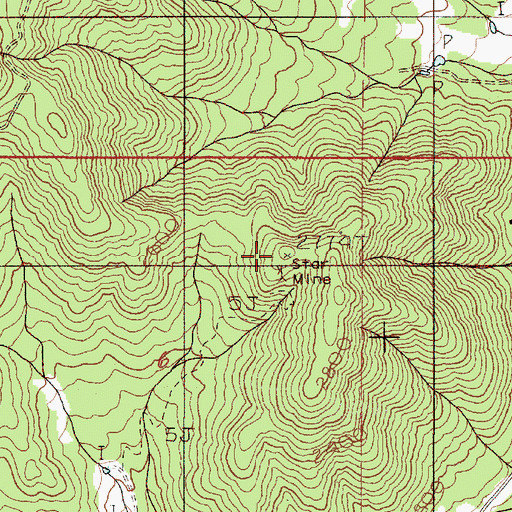 Topographic Map of Star Mine, OR