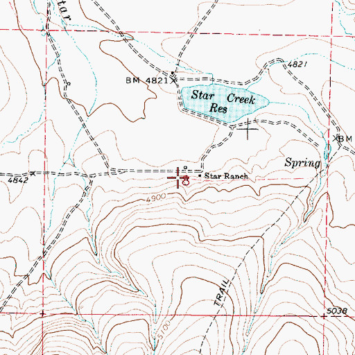Topographic Map of Star Ranch, OR