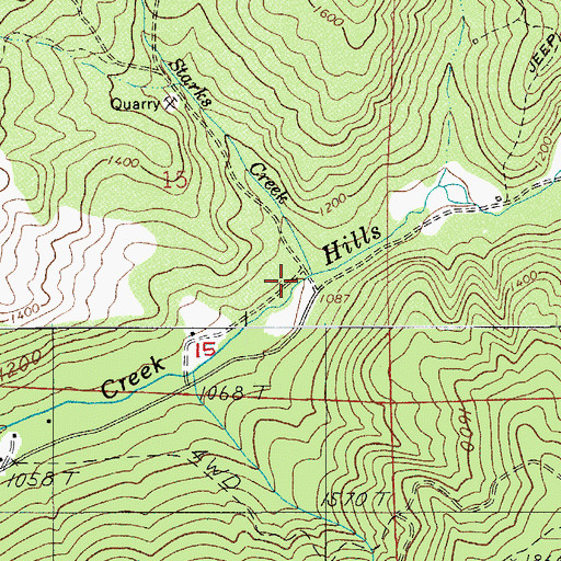 Topographic Map of Starks Creek, OR