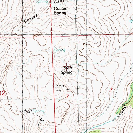 Topographic Map of Starr Spring, OR
