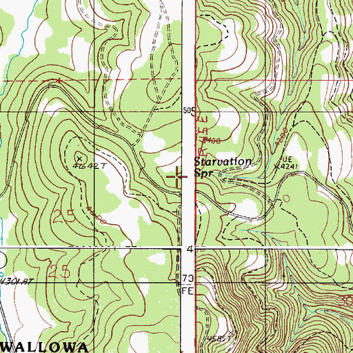 Topographic Map of Starvation Spring, OR