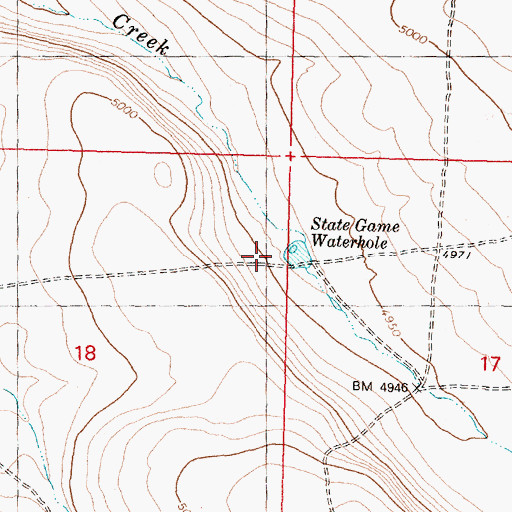 Topographic Map of State Game Waterhole, OR