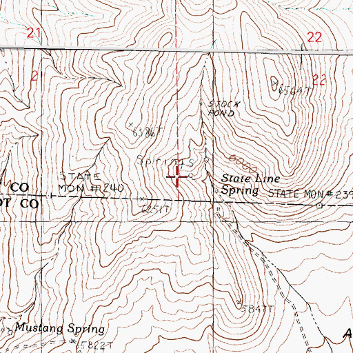 Topographic Map of State Line Spring, OR