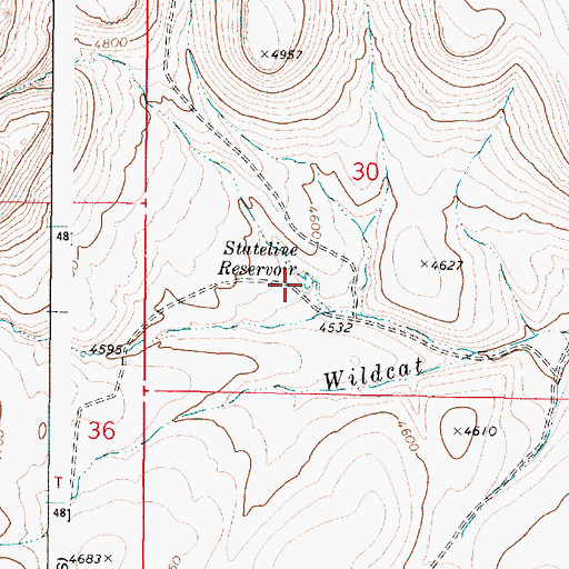 Topographic Map of Stateline Reservoir, OR