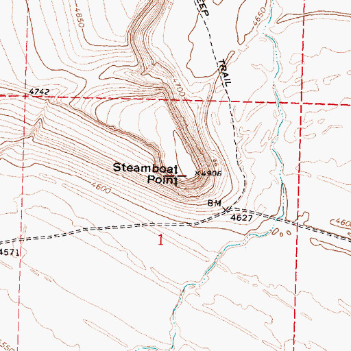 Topographic Map of Steamboat Point, OR