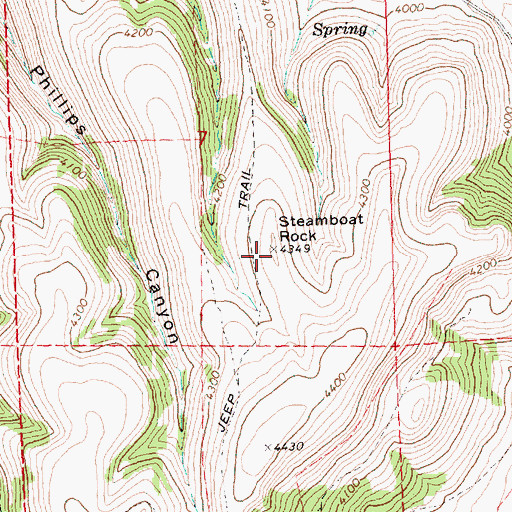 Topographic Map of Steamboat Rock, OR