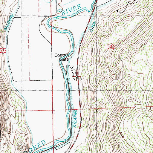 Topographic Map of Stearns Ranch, OR