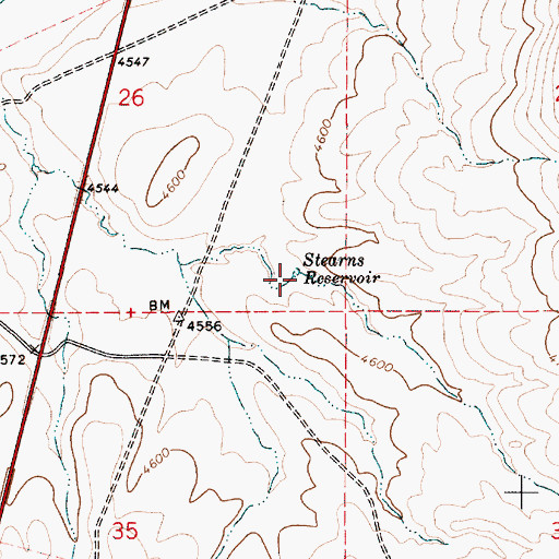Topographic Map of Stearns Reservoir, OR