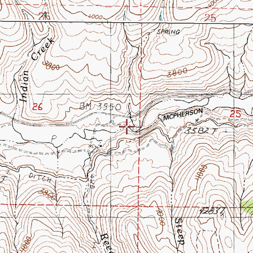 Topographic Map of Steep Creek, OR