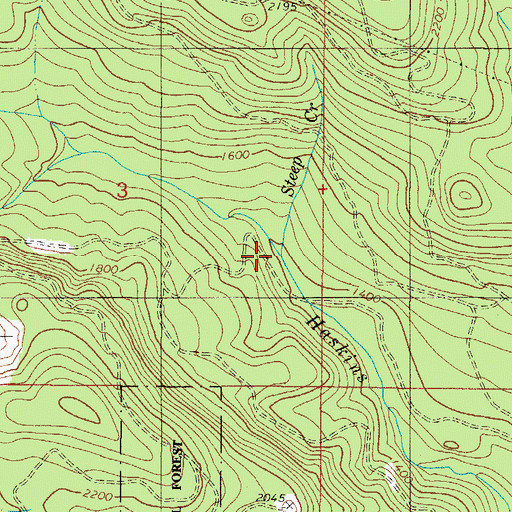 Topographic Map of Steep Creek, OR