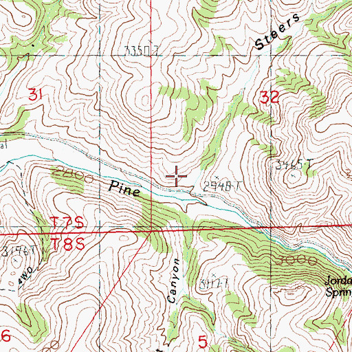 Topographic Map of Steers Canyon, OR