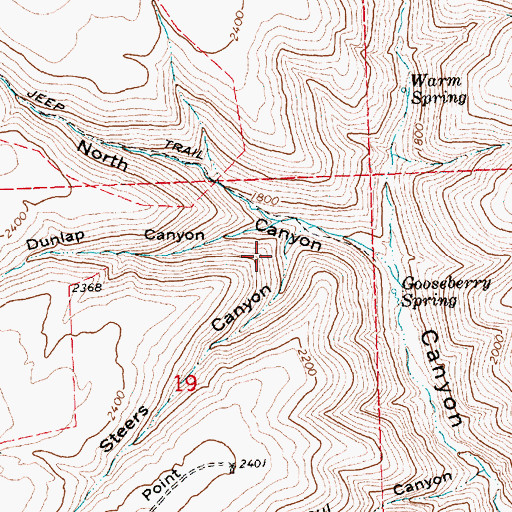 Topographic Map of Steers Canyon, OR