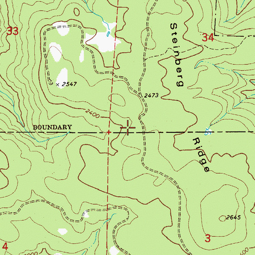 Topographic Map of Steinberg Ridge, OR