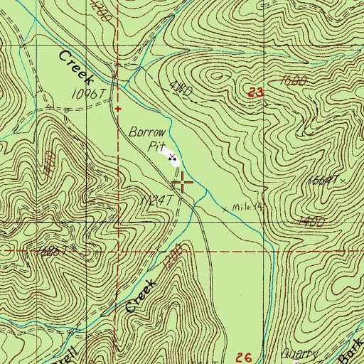 Topographic Map of Stell Creek, OR