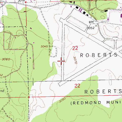 Topographic Map of Roberts Field, OR