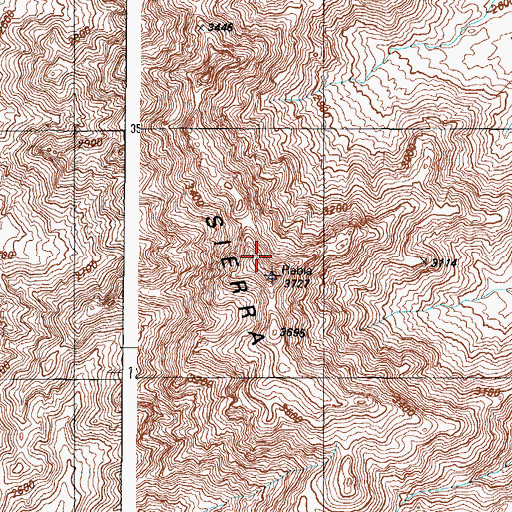 Topographic Map of Sierra Blanca, AZ