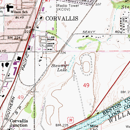 Topographic Map of Stewart Lake, OR