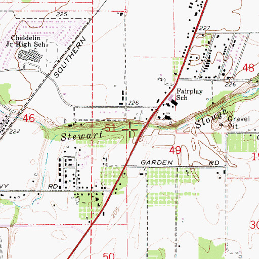 Topographic Map of Stewart Slough, OR