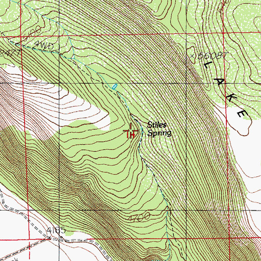 Topographic Map of Stiles Spring, OR