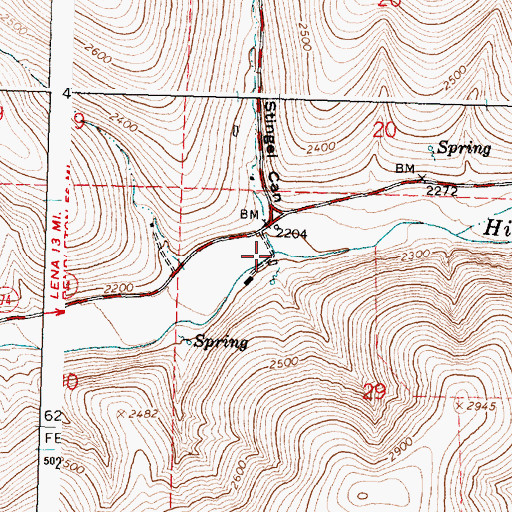 Topographic Map of Stingel Canyon, OR