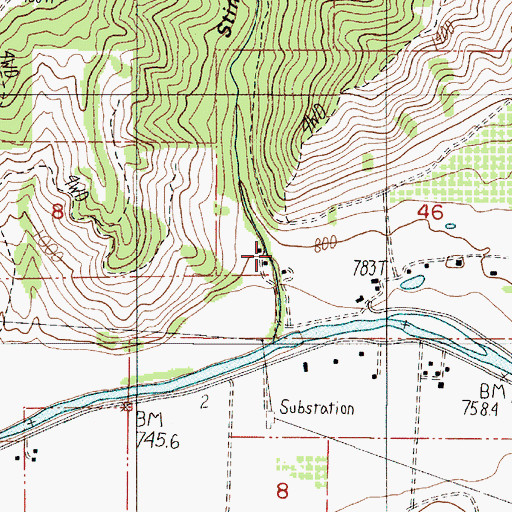 Topographic Map of Stinger Gulch, OR