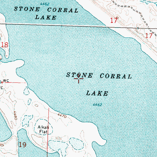 Topographic Map of Stone Corral Lake, OR