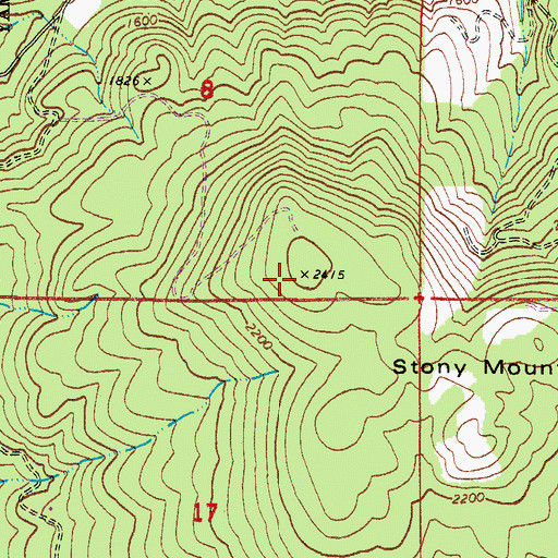 Topographic Map of Stony Mountain, OR