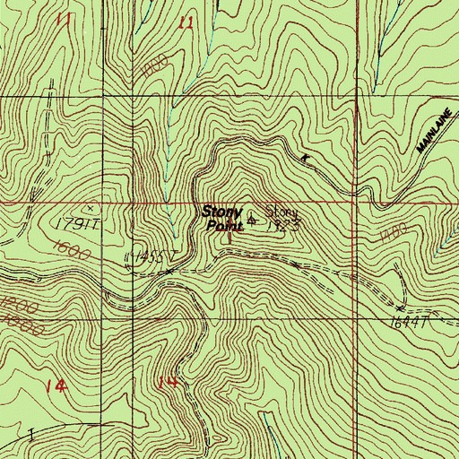 Topographic Map of Stony Point, OR