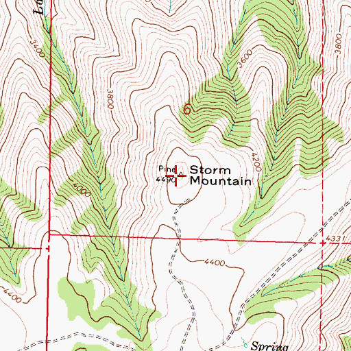 Topographic Map of Storm Mountain, OR