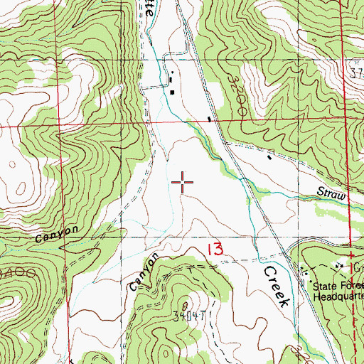 Topographic Map of Straw Fork Butte Creek, OR