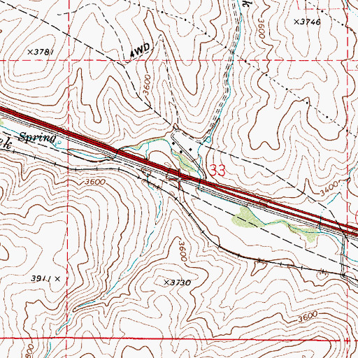 Topographic Map of Straw Ranch Creek, OR