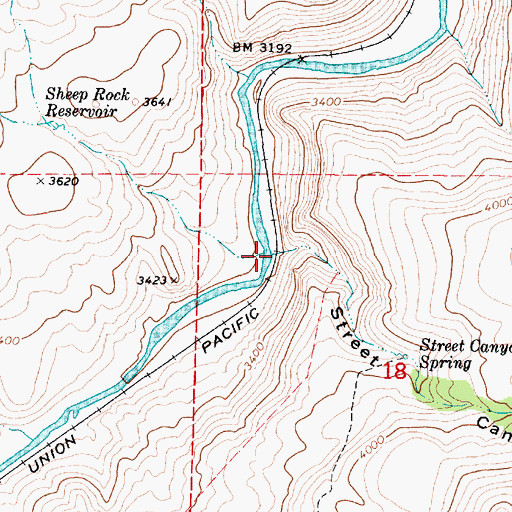 Topographic Map of Street Canyon, OR
