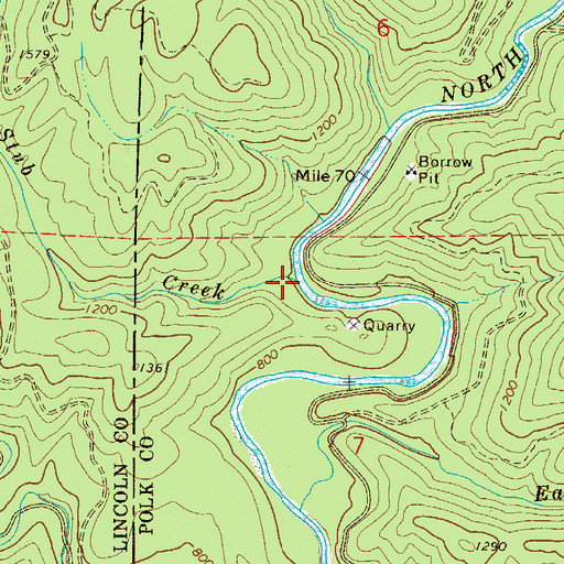 Topographic Map of Stub Creek, OR