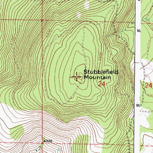 Topographic Map of Stubblefield Mountain, OR