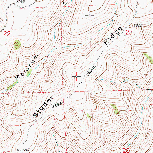 Topographic Map of Studer Ridge, OR