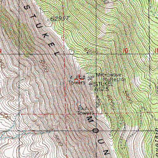 Topographic Map of Stukel Mountain, OR