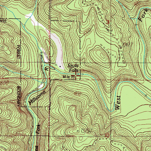 Topographic Map of Stulls Falls, OR