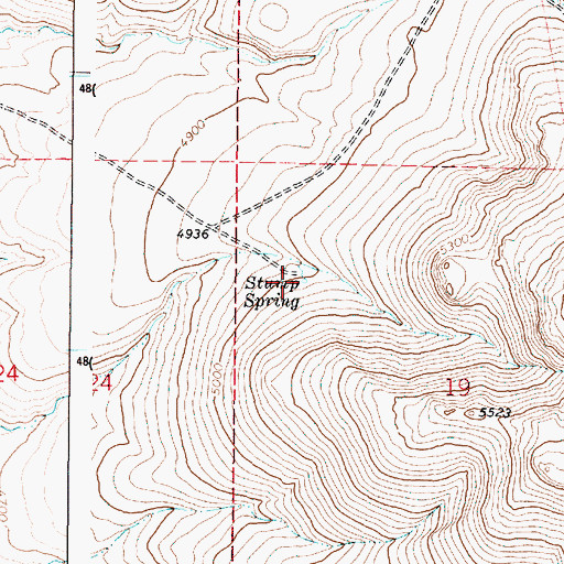 Topographic Map of Stump Spring, OR