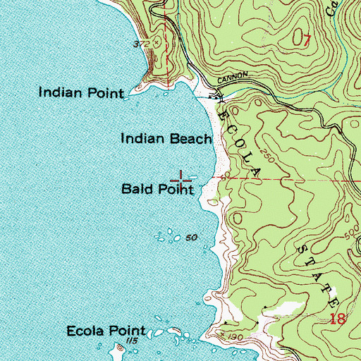 Topographic Map of Submarine Rock, OR