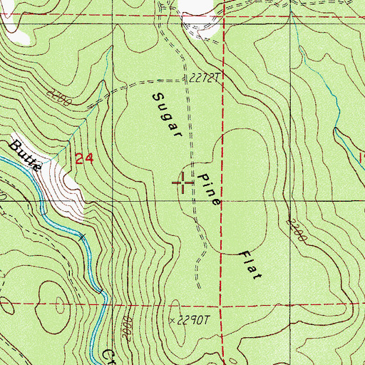 Topographic Map of Sugar Pine Flat, OR