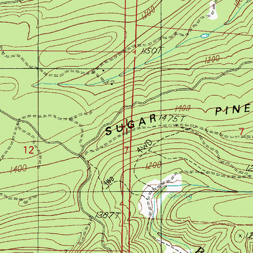 Topographic Map of Sugar Pine Ridge, OR