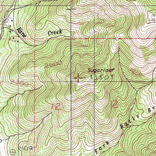 Topographic Map of Sugarloaf, OR